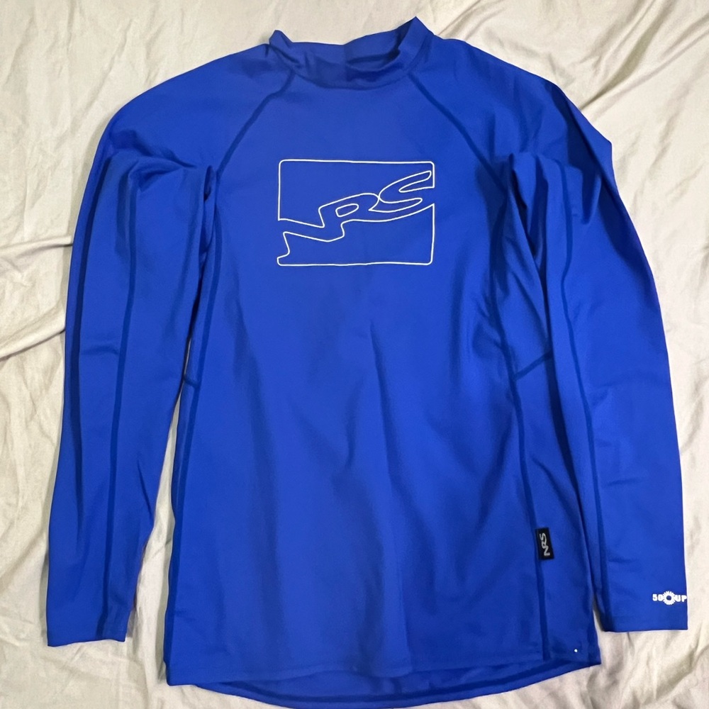 NRS Men's Large Blue River Sun and Swim Shirt